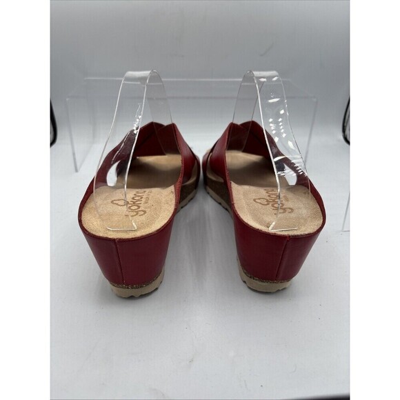 Yokono Red Strappy Leather wedge Sandals Women's size 8 EU 38.5M - Picture 7 of 10